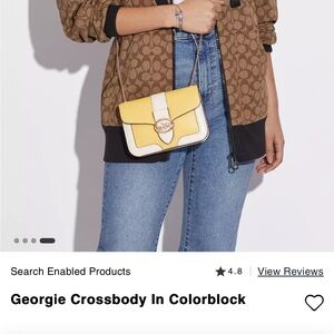 Rare Coach Georgie Yellow and Cream Colorblock Crossbody Bag